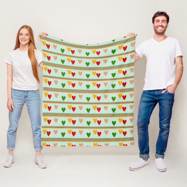 Elegant  Heart Pattern Fleece Blanket (In Situ)