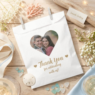 Elegant Heart Photo Wedding Favour Bags