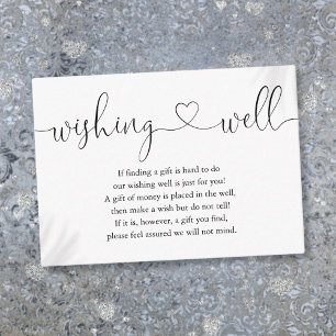 Elegant Heart Script Wishing Well Wedding Enclosure Card