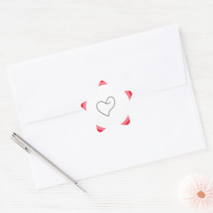 Elegant Heart Shape Design Star Sticker