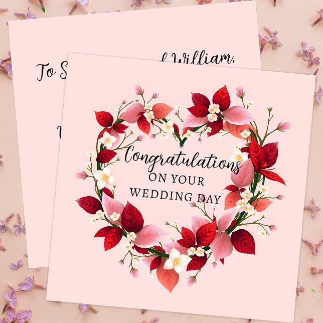Elegant Heart-Shaped Wreath Wedding Congratulation (Creator Uploaded)