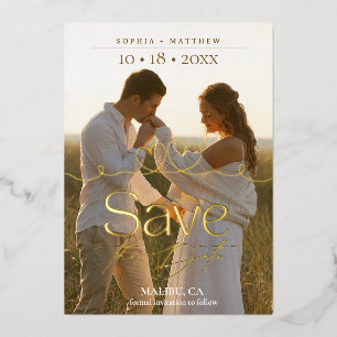 Elegant Heart Wedding Photo Save The Date