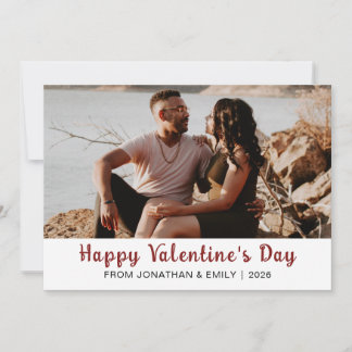 Elegant Hearts Happy Valentine's Day 1 Photo Holiday Card