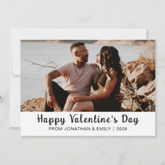 Elegant Hearts Happy Valentine's Day 1 Photo Holiday Card