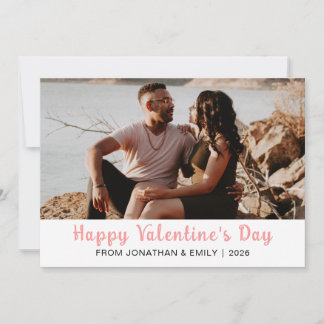 Elegant Hearts Happy Valentine's Day 1 Photo Holiday Card