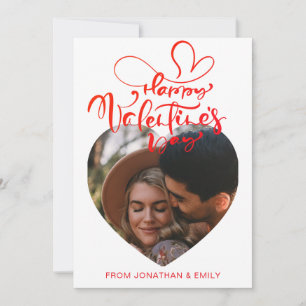 Elegant Hearts Happy Valentine's Day 1 Photo Holiday Card