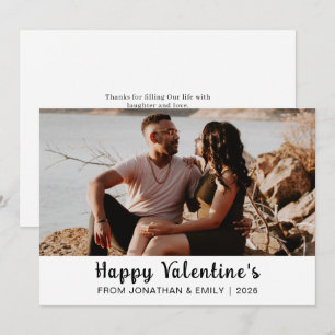 Elegant Hearts Happy Valentine's Day 1 Photo Holiday Card