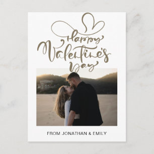 Elegant Hearts Happy Valentine's Day 1 Photo Holiday Postcard