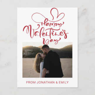 Elegant Hearts Happy Valentine's Day 1 Photo Holiday Postcard