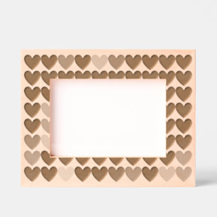 Elegant Hearts in Modern, Simple Pattern Etched Frames