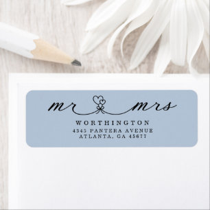 Elegant Hearts Script Mr & Mrs Wedding