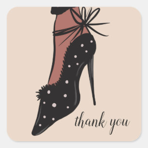 Elegant Heel Beauty Fashionista Blogger Square Sticker