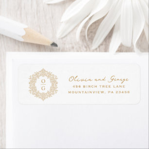 Elegant Heirloom Gold Wedding Return Address