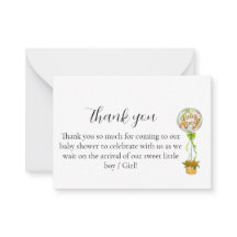 Elegant Hello Baby Shower Thank You Card