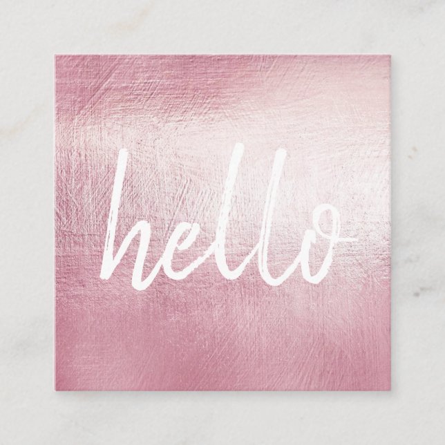 Elegant Hello EventPlanner Square Business Card (Front)