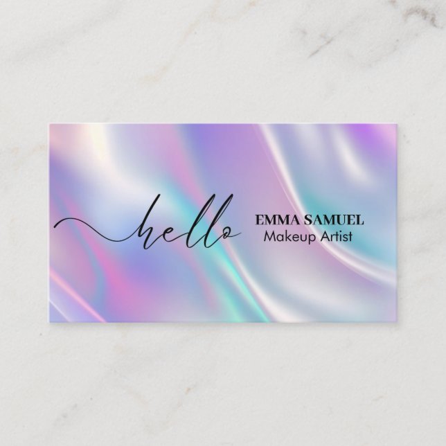 Elegant Hello Minimal Calligraphy  Business Card (Front)