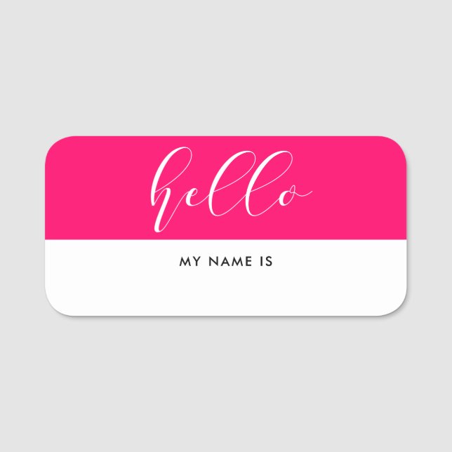 Elegant Hello my name is dry erase Tag (Front)