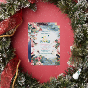 Elegant Heron Peonies with Custom Photo Wedding 