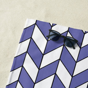 Elegant Herringbone Chevron Pattern Beach Towel
