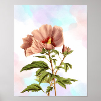 Elegant Hibiscus Flower Botanical Print