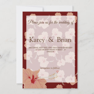 Elegant Hibiscus  Flower Custom Invitation