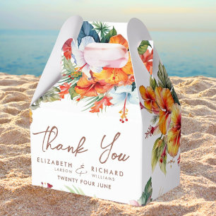 Elegant Hibiscus Flower Tropical Floral Wedding Favour Box
