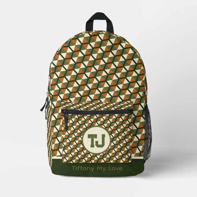 Elegant High School Elementary Student Personalise Printed Backpack (Front)