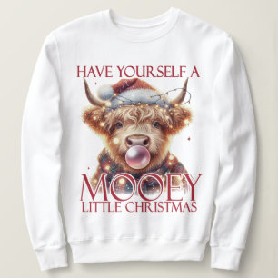 Elegant Highland Cow, Merry Christmas Sweatshirt