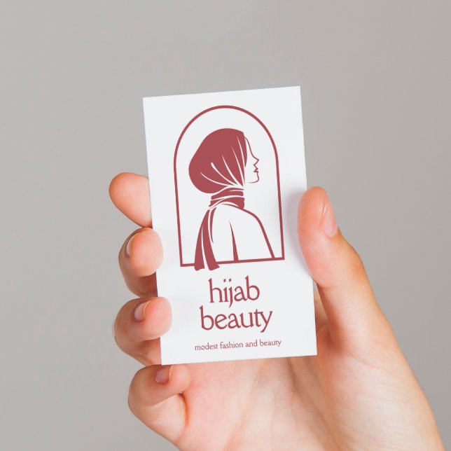 Elegant Hijab Logo Minimalist Muslim Islamic Business Card (#hijabfashion #muslimah)