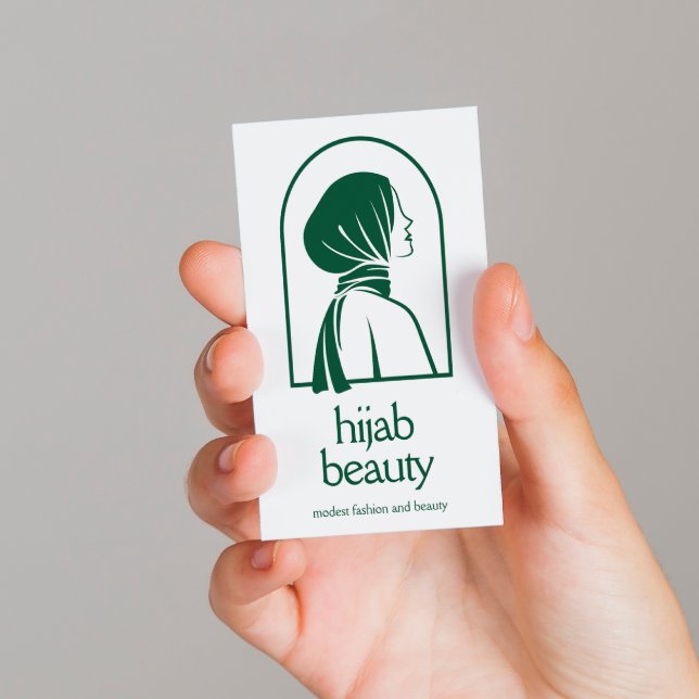 Elegant Hijab Logo Minimalist Muslim Islamic Business Card (Creator Uploaded)