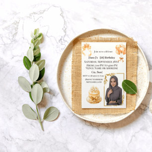 Elegant Hijabi 18th Birthday Photo Invitation Go