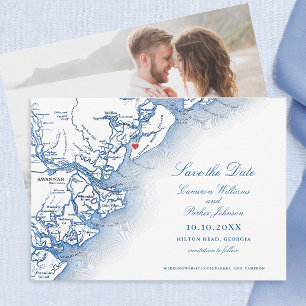 Elegant Hilton Head South Carolina Map Wedding Save The Date