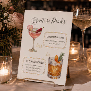 Elegant His and Hers Signature Drinks Wedding Sign