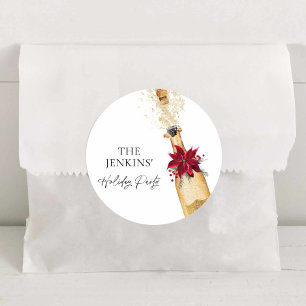Elegant Holiday Cocktail Party Classic Round Sticker