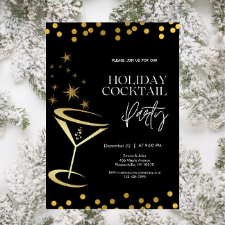 Elegant Holiday Cocktail Party Invite Christmas 