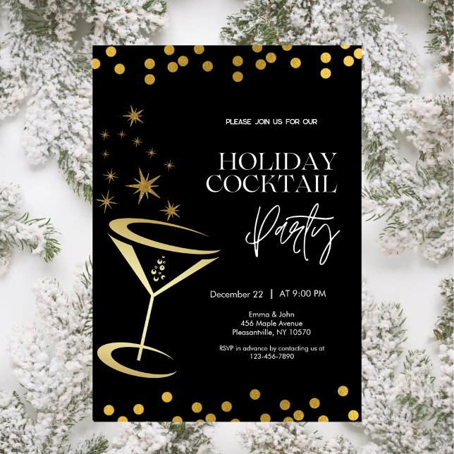 Elegant Holiday Cocktail Party Invite Christmas  (Creator Uploaded)