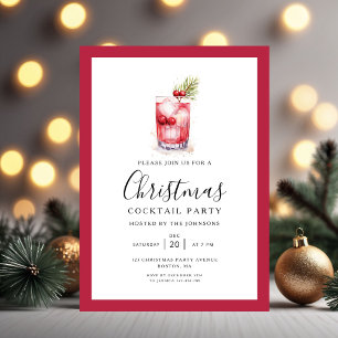 Elegant Holiday Cocktaill Christmas Party  Invitation