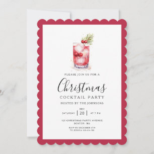 Elegant Holiday Cocktaill Christmas Party  Invitation