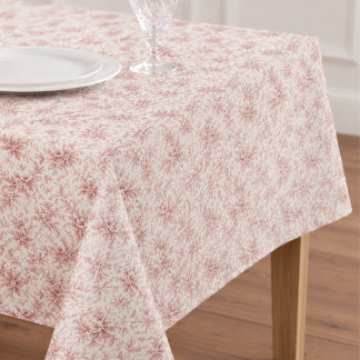 Elegant Holiday Floral Red Toile Pattern Tablecloth