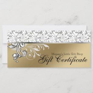 Elegant Holiday Gift Certificate Retail Floral