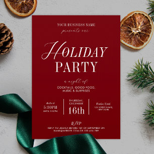 Elegant Holiday Office Party Business Christmas Invitation