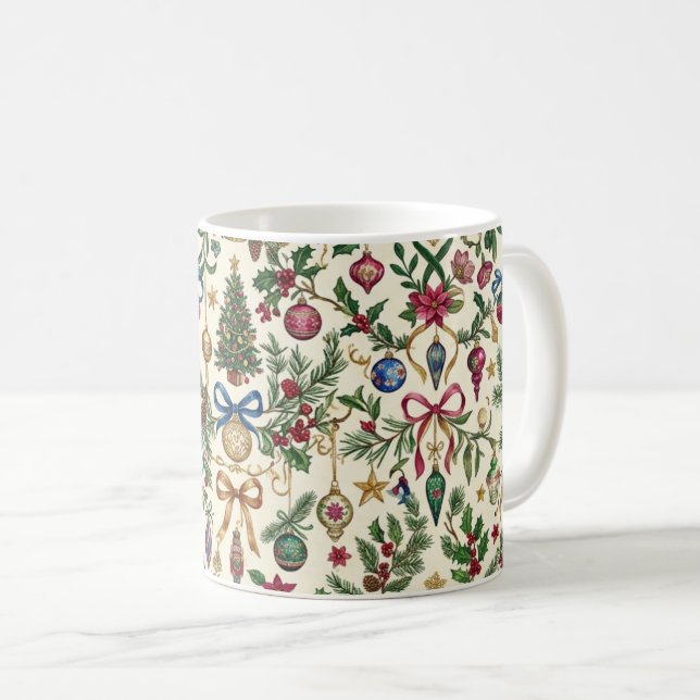 Elegant Holiday Ornament Coffee Mug (Front Right)