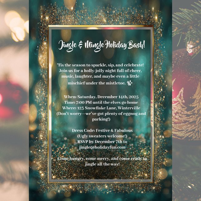 Elegant Holiday Party Festive Acrylic Invitations (Creator Uploaded)