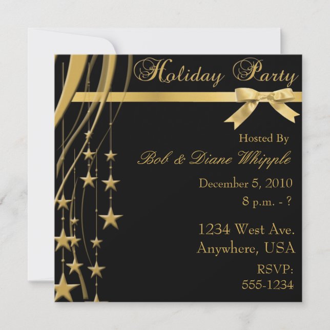Elegant Holiday Party Invitation (Front)