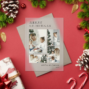 Elegant Holiday Photo Collage Christmas Card Acrylic Invitations