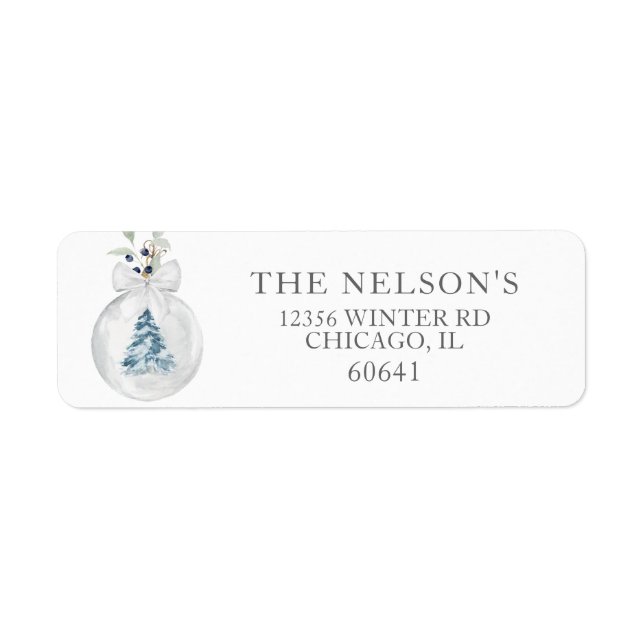Elegant Holiday Return Address Labels (Front)