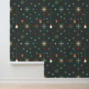 Elegant Holiday Snowflake Pattern Wallpaper