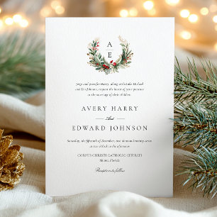 Elegant Holiday Winter Wedding Invitation