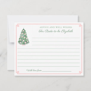 Elegant Holidays Pink Green Advice For Bride Card