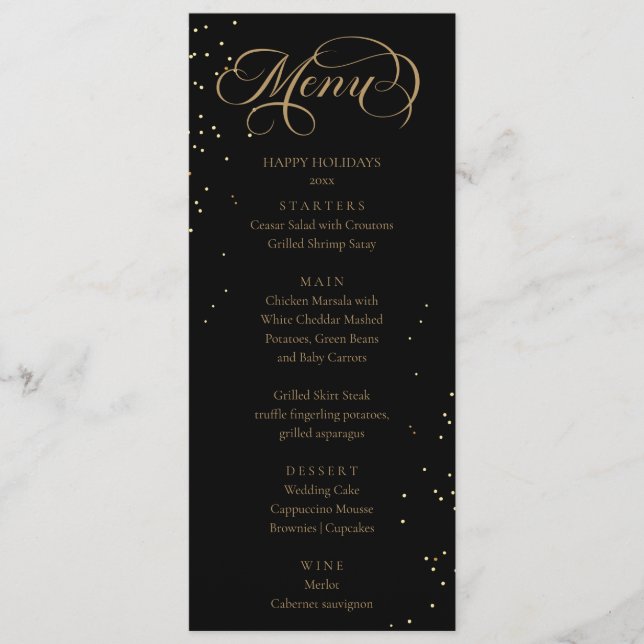 Elegant Holidays Sparkles Menu  (Front)